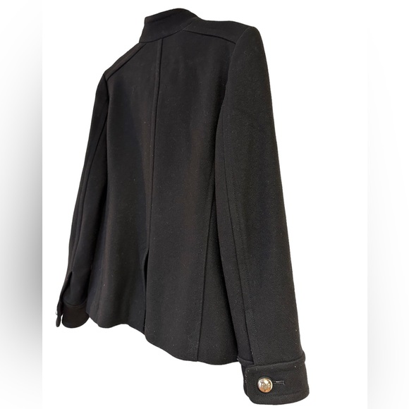 Banana Republic Wool Peacoat Black Jacket Vintage 2004 Y2k Silver Buttons Small - Picture 5 of 16